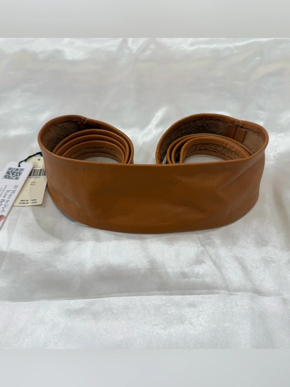 NWT Anthropologie ADA Obi Wrap Leather Belt O/S Brown Boho Hippie Festival Chic